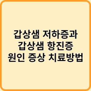 갑상샘 저하증과 갑상샘 항진증